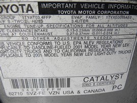 2001 Toyota Tacoma SR5 Prerunner Silver Extended Cab 3.4L AT 2WD #Z24589